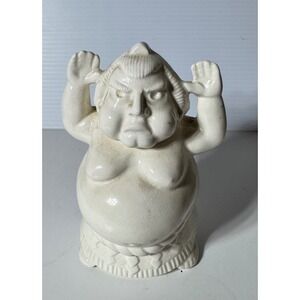 Benihana Sumo Wrestler Tiki Mug White‎ Ceramic Japan Cocktail Barware Vintage